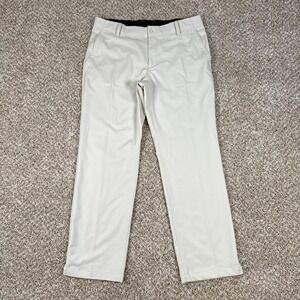Nike Pants Mens 34x30 Gray Dri-Fit Golf Polyester Stretch Performance Flat Front